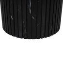Neelim Black Marble Coffee Table Ribbed Base Round