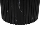 Neelim Black Marble Coffee Table Ribbed Base Round