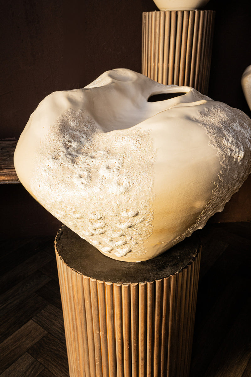 Dangelo Cream Ceramic Irregular Vase L