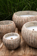 Yasmeene Brown Cement Outdoor Candle L