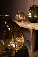 Narin Brown Round Shaped Glass Vase L