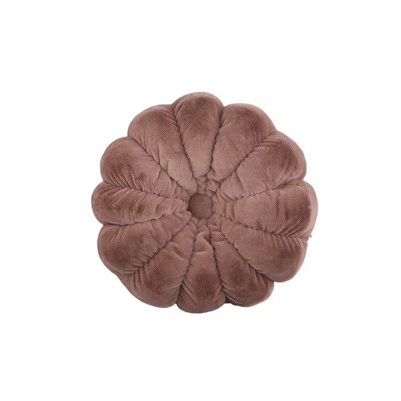 PTMD Lilymay Brown Polyester Flower Cushion Round