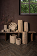 Jaydean Grey Cement Plate Ribbed Structure Round L