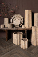 Jaydean Grey Cement Plate Ribbed Structure Round L