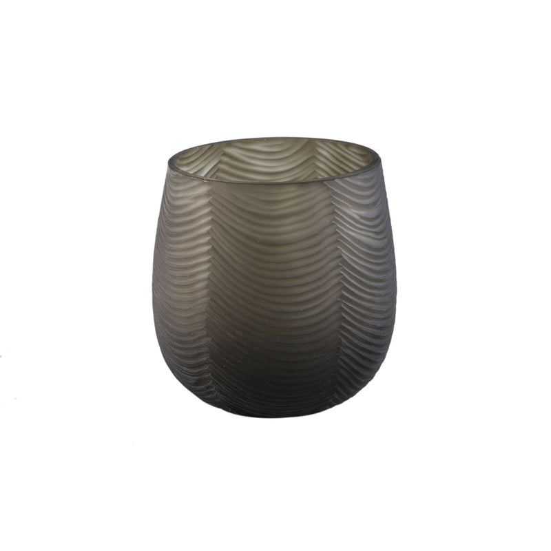 Elichi Brown Glass Vase Bombey Round