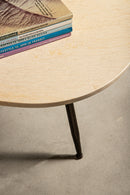 Veria Set Of 2 Coffeetables Beige Marble