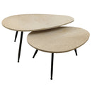 Veria Set Of 2 Coffeetables Beige Marble