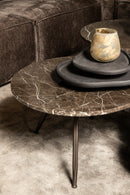 Veria Set Of 2 Coffeetables Brown Marble