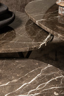 Veria Set Of 2 Coffeetables Brown Marble