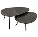 Veria Set Of 2 Coffeetables Brown Marble