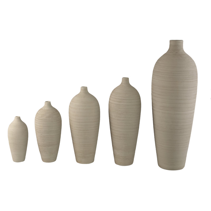 Cavinn Beige Matt Ceramic Bottle Vase S
