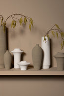 Rinder White Matt Ceramic Wide Ring Vase High L