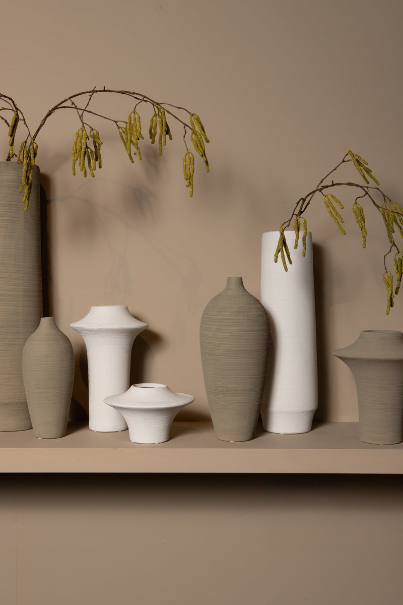 Cavinn Beige Matt Ceramic Bottle Vase S