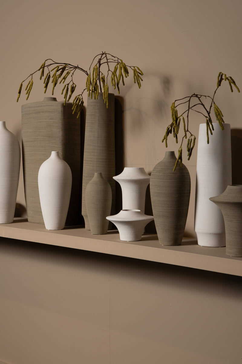Cavinn Beige Matt Ceramic Bottle Vase S