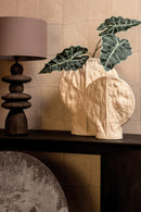 Linos Taupe Matt Ceramic Structure Round Vase S