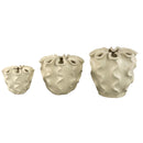 Rudie Cream Matt Ceramic Pot With Wavy Print L