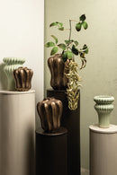 Hamish Bronze Ceramic Round Wavy Shaped Vase M