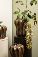 Hamish Bronze Ceramic Round Wavy Shaped Vase L