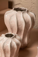 Hamish Pink Ceramic Round Wavy Shaped Vase L