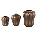 Hamish Bronze Ceramic Round Wavy Shaped Vase L