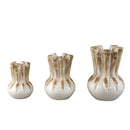 Manali Cream Ceramic Round Vase Colored Tubes M