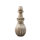 Myrtle Cream Ceramic Round Ribbed Vase M