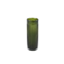 Alphaba Olive Green Round Ribbed Glass Vase Small S