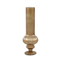 Keala Amber Round Ribbed Glass Vase On Base S