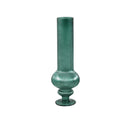 Keala Dark Green Round Ribbed Glass Vase On Base S