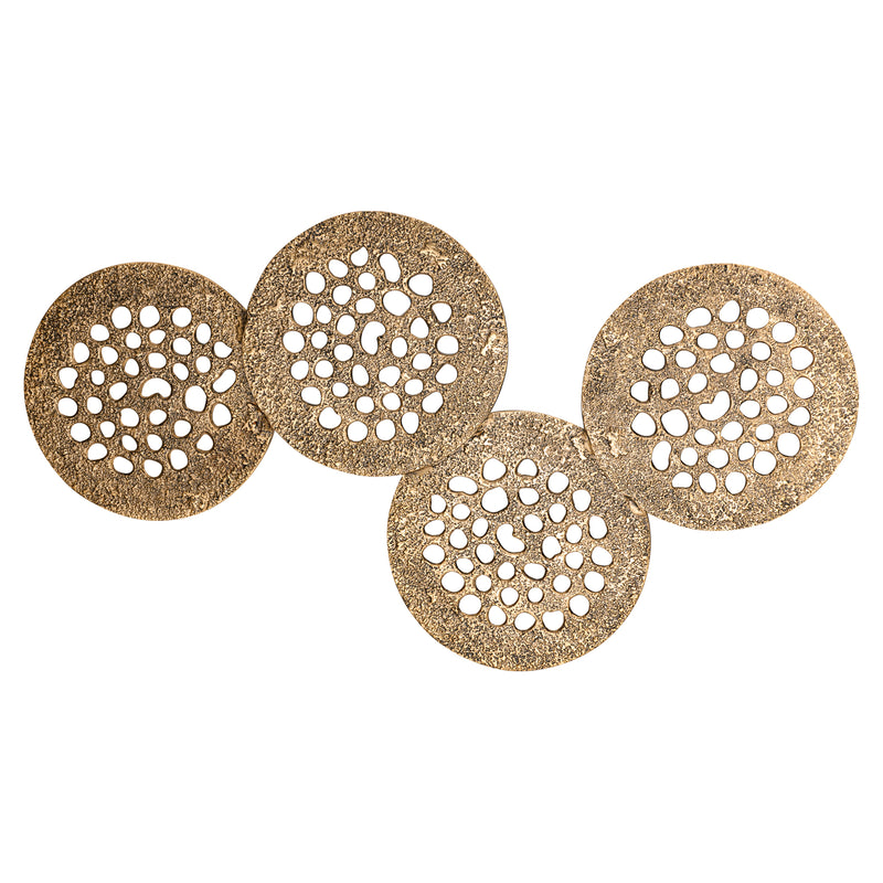 PTMD Geoffe Gold Casted Alu 4 Rounds Wall Panel