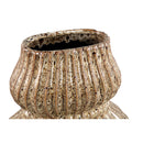 Halta Brown Oval Ceramic Bulby Vase Ribbed M