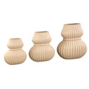 Halta Cream Oval Ceramic Bulby Vase Ribbed M