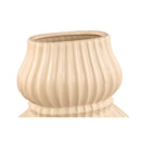 Halta Cream Oval Ceramic Bulby Vase Ribbed M