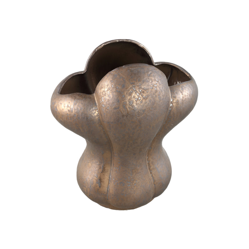 Mellie Bronze France Lily Flower Ceramic Vase M