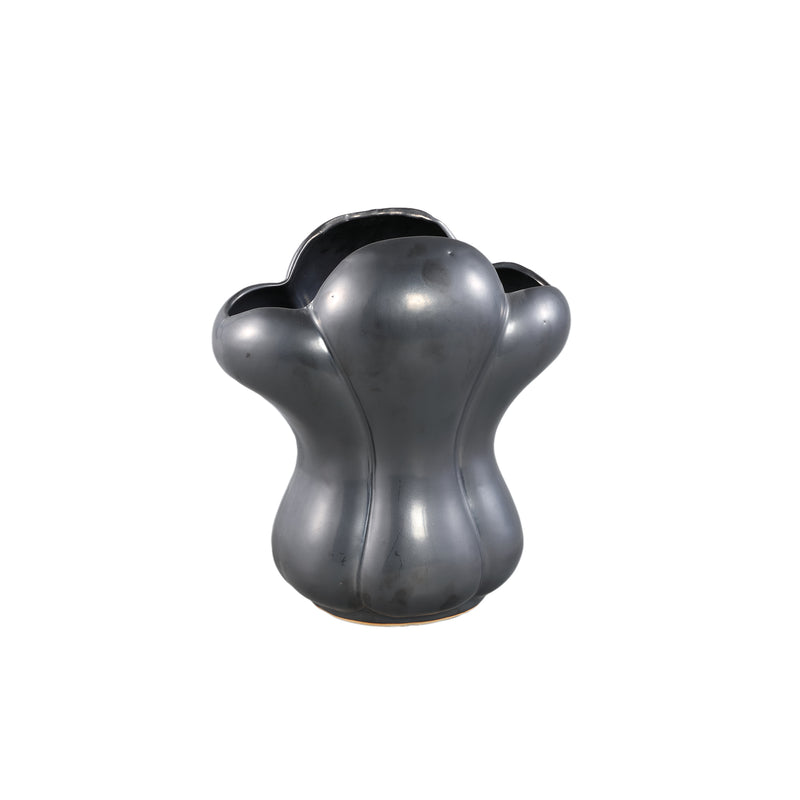 Mellie Black France Lily Flower Ceramic Vase M