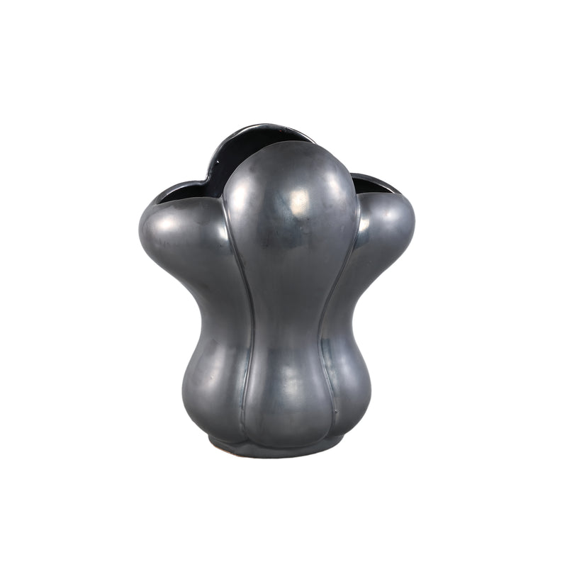 Mellie Black France Lily Flower Ceramic Vase L