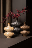Chelsean Black Oval Bulby Shaped Ceramic Vase S