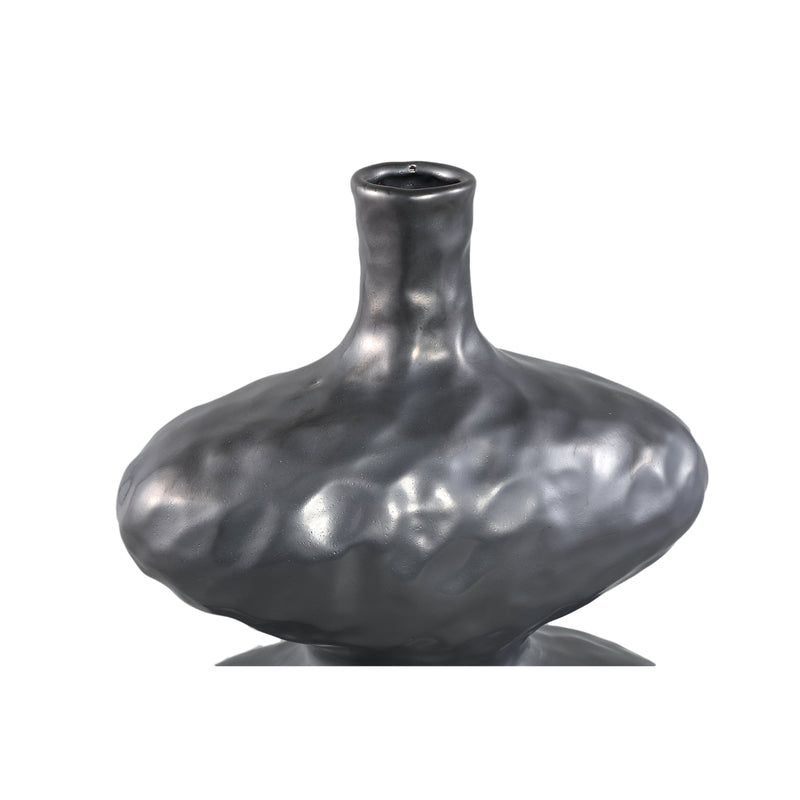 Chelsean Black Oval Bulby Shaped Ceramic Vase S