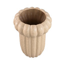 Samaran Cream Round Ceramic Vase Ribbed High L