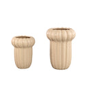 Samaran Cream Round Ceramic Vase Ribbed High L