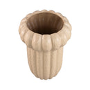 Samaran Cream Round Ceramic Vase Ribbed High S
