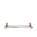 Lieka Beige Marble Tray Golden Handles Rectangle