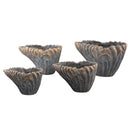 Vakas Grey Cement Oval Wavy Vase W Gold Border