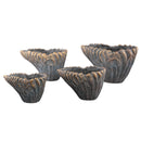 Vakas Grey Cement Oval Wavy Vase W Gold Border XL