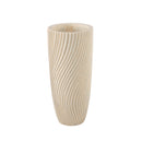 Lianna Cream Cement Round Vase Line Pattern M