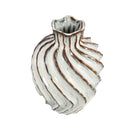 Marel White Round Ceramic Vase Swirl Lines M