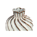 Marel White Round Ceramic Vase Swirl Lines M