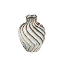 PTMD Marel White Round Ceramic Vase Swirl Lines M