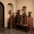 Sjorsh BrownGold Mango Wood St. Steel Lantern S