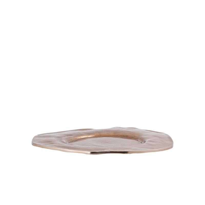 Linke BrownGold Aluminum Wavy Organic Plate S